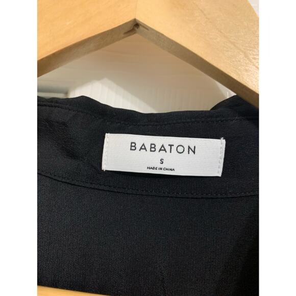 Aritzia Babaton Academy silk button up blouse in black size Small #92287 $148 - Picture 2 of 7